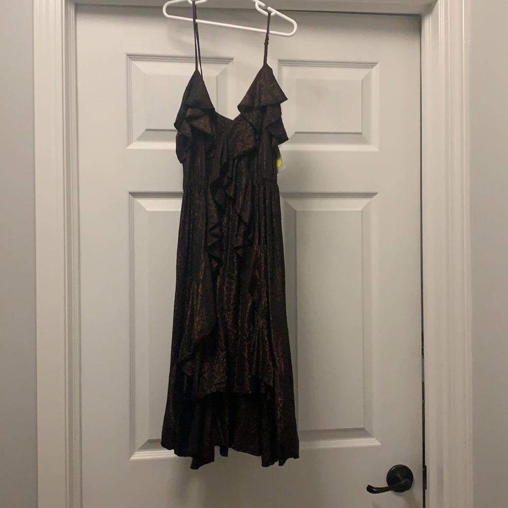 Anthropology dress, size xs never worn, metallic